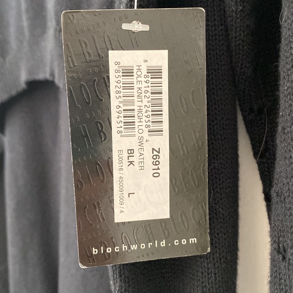 high low black sweater crotchet detail dance sweater ballet warmup sweater bloch - Picture 3 of 6